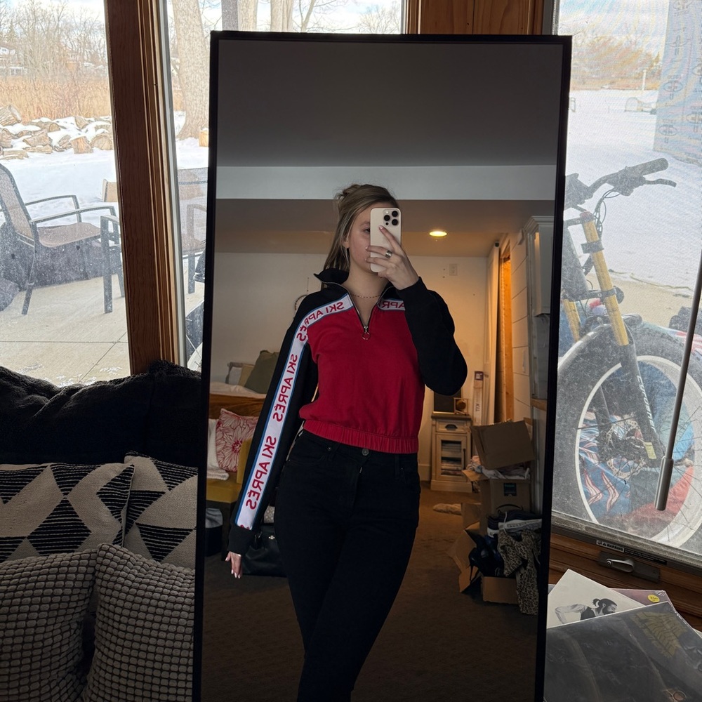 Well Worn Red and Black Crew Neck Sweater